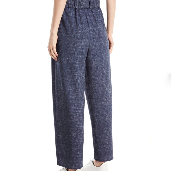 Milly Denim Print Crepe Gathered Kori Trousers - Picture 2 of 7